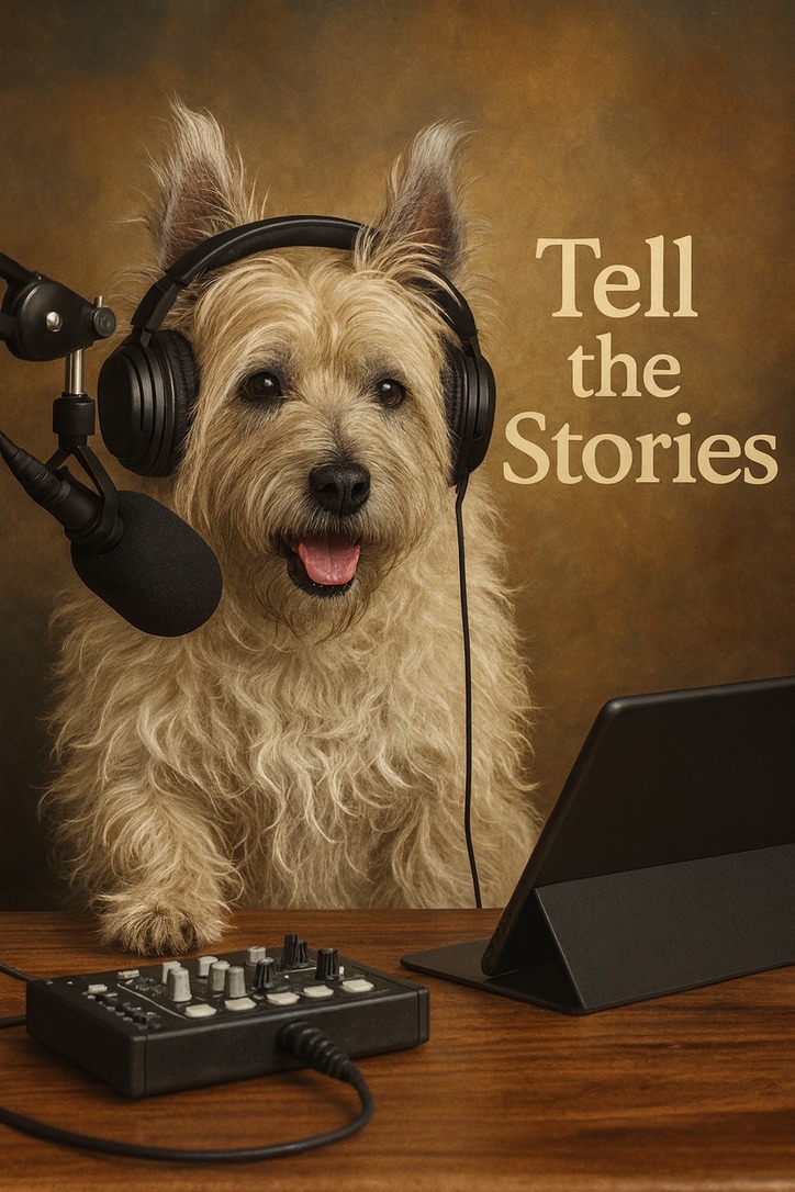 The Electric Age mascot at the microphone